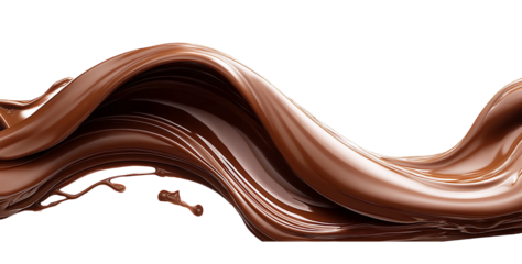melted chocolate on transparent background, png