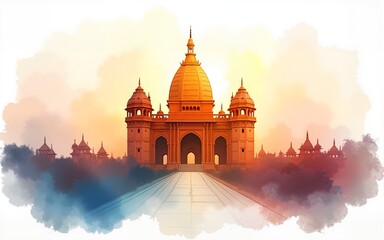 Mysore dasara watercolor background. High quality