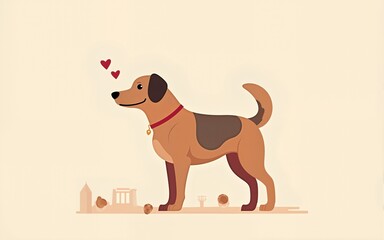 Happy international dog day, flat design vector illustration. High quality