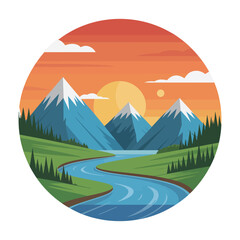 landscape with mountains