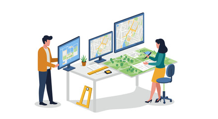 Collaborative urban planning in a modern office environment