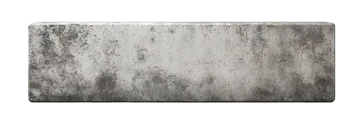Rectangular concrete block nameplate mockup, isolated on transparent cutout background