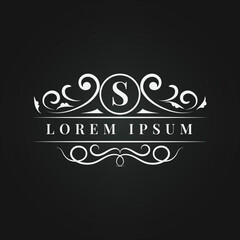 Vintage luxury logo ornament design. Royal, Monogram, Retro, Hotel and fashion brand identity