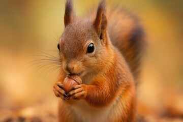 Fototapeta premium [squirrel nibbling on an acorn mobile wallpaper]