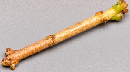 High-resolution minimal twig composition, 35mm lens rendering delicate structure against a calm studio tone