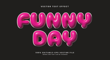 Funny Day inflated style 3d editable text effect Template