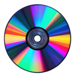 Circular arrangement of brightly colored cds creating vibrant digital pattern