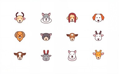 Set of world animal day icons. Thin linear style icons Pack. Vector Illustration. High quality
