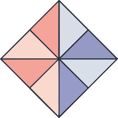 Abstract geometric illustration with triangles in pastel colors
