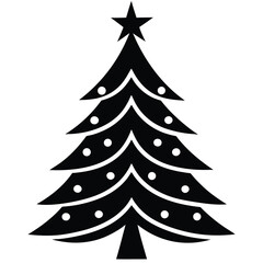 christmas tree  classic  vector icon