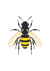 Natural Flat Vector Illustration of a Bee – Modern and Clean Design