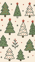 [holiday doodle mobile wallpaper with cute trees]