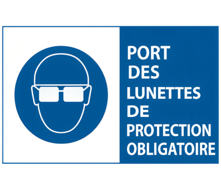 Lunettes de protection encart EPI panneau rond bleu équipement de sécurité obligatoire