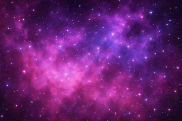 Obraz premium Vibrant cosmic nebula with glowing stars in shades of pink and purple