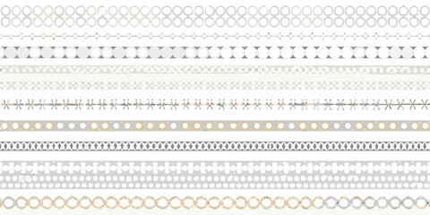 Collection of decorative horizontal borders and dividers with geometric and floral patterns