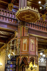 Obraz premium Great synagogue of Budapest, Hungary. Pulpit