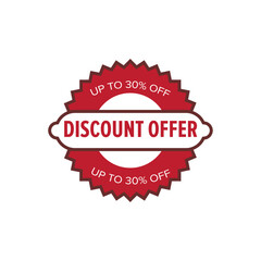 red and white circular seal with 