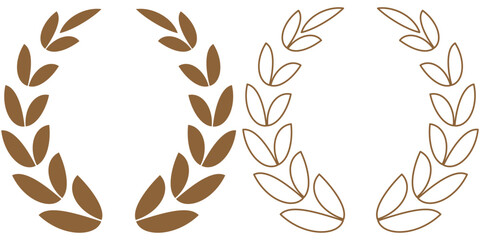 Farm wheat ears icon set. Durum wheat pasta label. Bakery logo. Organic wheat grain icon. Stylized black icons of wheat for print, product packaging, and agricultural business branding wheat plant