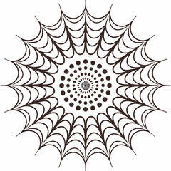 Vector art of intricate spider web pattern with a central circular design