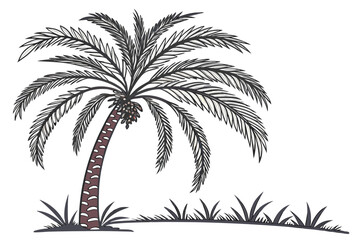 Obraz premium palm tree vector illustration