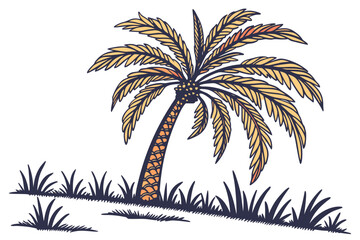Obraz premium palm tree silhouette vector
