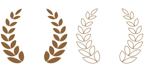 Wheat silhouette collection Ear of wheat symbols. Wheat icon vector illustration. Wheat ear vector icons. Wheat icon. Cereal Grain linear and full pictogram Agriculture symbol Grain. Agriculture wheat