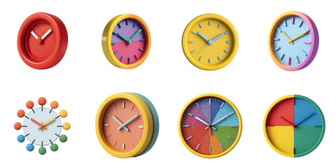 Plasticine clock  die cut mock up in time management concept decoration.