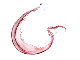 Red wine abstract splash shape on png transparent / white background