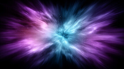 Shining blue-purple beams of light