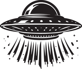 Flying Saucer UFO Clipart | Extraterrestrial Spaceship Symbol Vector