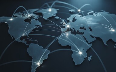 Global Network Connectivity Interconnected World Map Illustration