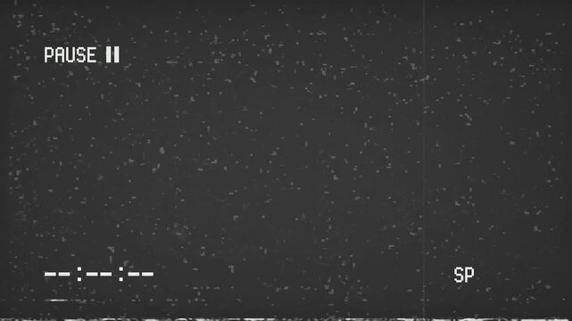VHS video tape pause screen old movie 4k.