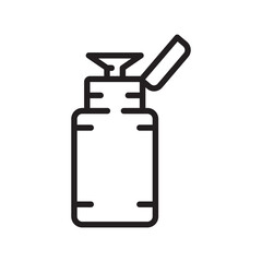 plastic pump for cosmetic black line icon. Vector isolated element