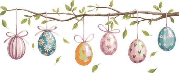 easter eggs on a white background