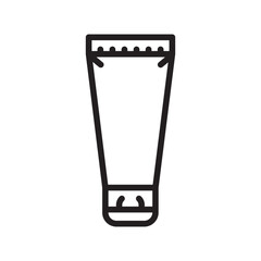 plastic cosmetic tube black line icon. Vector isolated element