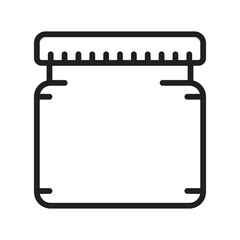 plastic jar for cosmetics black line icon. Vector isolated element