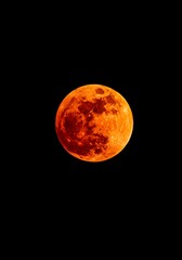 Fiery Orange Blood Moon in Night Sky (2)