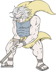 Design of strong comic warrior attack