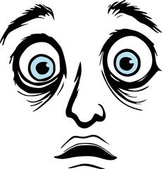 Design of scared expression face