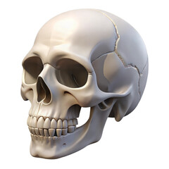 Obraz premium Human skull bone structure isolated on a transparent background anatomy white