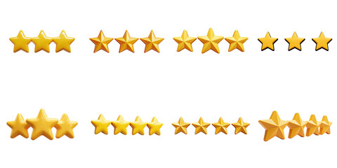 Yellow Star die cut mock up in rate feedback concept decoration.