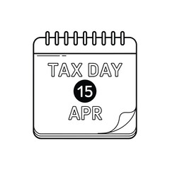 Tax day calendar page showing april fifteenth deadline