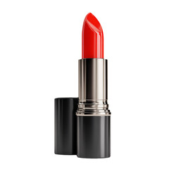 Luxurious red lipstick with silver casing for a bold and vibrant look transparent background