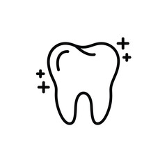 Clean healthy tooth icon with sparkle symbols