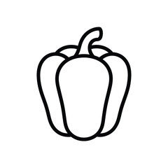 Simple outline icon of a bell pepper vegetable