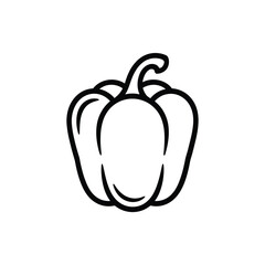 Simple outline drawing of a bell pepper on a white background