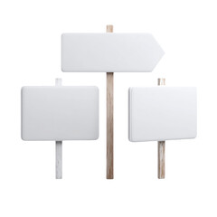 Obraz premium Blank signpost arrows for directions and information outdoor or indoor use transparent background