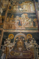 Inside Visoki Decani Serbian orthodox monastery church, Kosovo