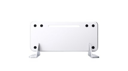 White electric heater studio shot, rear view, isolated