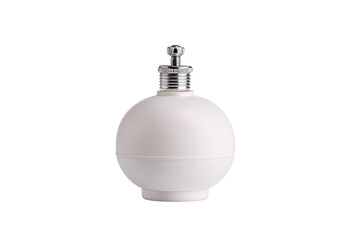Obraz premium White spherical dispenser on black background